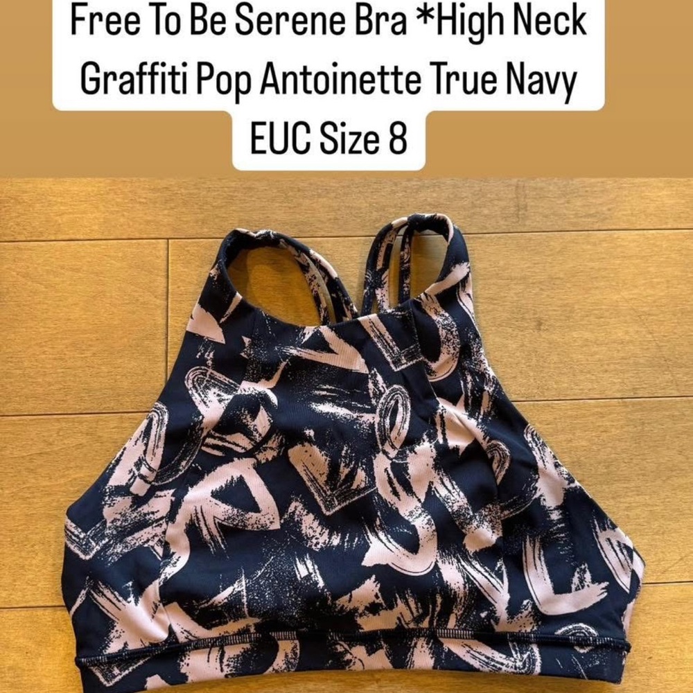 ISO this bra size 10 or 12 lululemon True Navy Graffiti Sports Bra